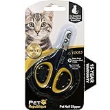 Cat Nail Clippers by Pet Republique – Professional Stainless-Steel Nail Clipper for Cats, Kittens, Hamster, Rabbits, Birds, & Small Breed Animals Claw Trimmer (Black+Yellow)