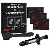 Thermal Grizzly Kryonaut - 1 Gram - Extremely High Performance Thermal Paste + 12 Cleaning Wipes 6 Wet & 6 Dry - for Demanding Applications and Overclocking CPU/GPU/PS4/PS5/Xbox
