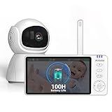 AnKeKe Video Baby Monitor with Camera and Audio,720P 5" HD Wireless No WiFi, 2-Way Talk,Voice Motion Detection, 8 Lullabies, 1000ft Long Range, Night Vision, Temperature & Feeding Alarm, 355° PTZ