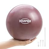 ROSAPOAR Small Exercise Ball - 9 Inch Mini Pilates Ball, Anti-Burst Yoga Ball for Stretching & Core Strength Workout, Physical Therapy & Yoga at Home Gym & Office - Dark Purple