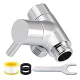 All Metal 2-Way Shower Arm Diverter Valve, G1/2 Solid Brass Shower Splitter for Handheld and Fixed Showerhead – Universal Bathroom Diverter Replacement Part Chrome
