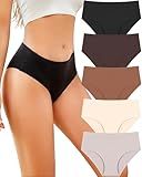 UNDER THE SEA Seamless Underwear for Women Mid Rise Brief Sexy No Show Bikini Panties Womens Cheeky 5 Pack XS-2XL