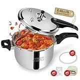 Premium Stainless Steel Pressure cooker 8 qt+ | 8 Safety Features & Quick cooking | stovetop pressure cookers;instant pot pressure cooker;olla de presion pressure cooker 8 qt large