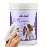 HICC PET Ear Cleaner Finger Wipes for Dogs & Cats, Coconut Scent, 50 Count