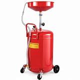 VEVOR 20-Gallon Waste Oil Drain Tank, Air Operated Portable Oil Drainer with Adjustable Funnel Height, Fluid Fuel Transfer Drainage with Wheels, Oil Change Container for Auto Repair Shops, Garages