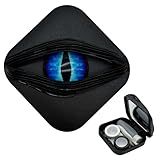 LADYPONYCSC Spooky Halloween Dragon Eye Contact Lens Case (Case Only, No Contacts) - Hard Shell Waterproof Storage Box for Costume, Cosplay & Party - 1 Pack Secure Holder for 1 Pair Lens
