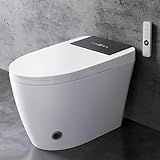 Smart Toilet with Bidet Built In, Heated Seat & Dual Auto Flush, Foot Sensor, Tankless Modern Elongated Electric Toilet with Warm Water Wash, Air Dryer, LED Display & 1000g MaP Flush, 1.28 GPF