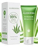 Aloderma 99% Organic Aloe Vera Gel for Face Made within 12 Hours of Harvest - Natural Hydrating Pure Aloe Vera for Soothing Skincare - Moisturizing Aloe Gel for Skin, Face, & Sensitive Skin, 4.02 oz
