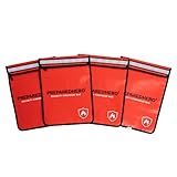 Prepared Hero Fireproof Bag - 4 Pack. Fire Resistant Large 11" by 15" Document Bag to Safely Store Valuables. 2000F Heat Resistance