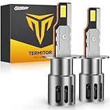 Termitor Latest H1 Bulbs, 60,000LM Brightness High Beam, 85000+ Hours Long Service Life, 6500K Cool White, Real 1:1 Halogen Size H1 Exterior Fog Light Bulbs, 3 Mins Plug N Play, Pack of 2