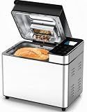 25-IN-1 Bread Maker with Visible Lid | 2lb Automatic Machine, Auto Nut Dispenser, 13-Hour Delay Timer, One-Touch Control & Recipes – Easy Operation, High Success for Homemade Bread