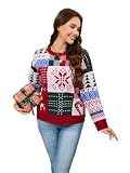Aetosophis Ugly Christmas Sweater Women Funny Winter Warm Plus Size Christmas Santa Sweater Womens Oversized 2025 Trendy Holiday Long Winter Dressy Lightweight Pullover for Women 2026-C Ugly-L