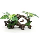 relaqcc Fish Tank Decorations Artifical Driftwood Cave Aquarium Decor Ornaments Silk Aquarium Plants for Betta Fish Tank Accessories