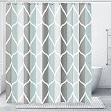 Gelbchu Grey Blend Geometric Shower Curtain for Bathroom, 72x72 Inch