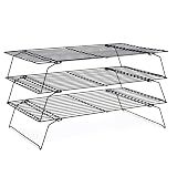 Briout Cooling Rack for Cooking Baking 3 Tiers, 16" x 10" Wire Rack, Black