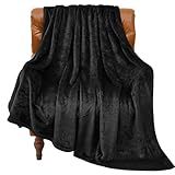 BEDELITE Fleece Blanket Black Throw Blankets for Couch & Bed, Luxury Plush Cozy Fuzzy Blanket 50x60 inches, Super Soft Warm Lightweight Throw Blanket for Travel Camping