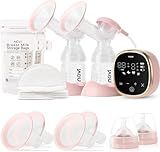 NCVI Electric Breast Pump 8782, Portable Hospital-Grade Double Pump with 4 Modes & 9 Levels, Anti-Backflow, Rechargeable Quiet Breastfeeding Pump for Efficient Comfortable Use at Home, Work or Travel