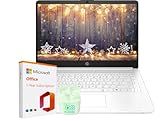 HP 14" Business Laptop with Microsoft Office 365 with Copliot AI & 1TB OneDrive, 32GB RAM 64GB SSD, Dual-Cores Intel Processor, Windows 11, PLUSERA Earphones, Snowflake White