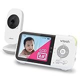 VTech VM819 Baby Monitor with Camera and Audio, 2.8” Screen Portable Baby Camera, Night Vision, 2-Way Audio, Temperature Sensor and Lullabies, Secure Transmission No WiFi, Ideal for Baby/Elderly/Pet