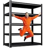 KORVENA 72''H 35''W Storage Shelves Garage Shelving,Adjustable Garage Shelves,Heavy Duty Metal Shelving, 5 Tier Utility Steel Shelf, Shelving Units and Storage Rack fo Kitchen Pantry Laundry