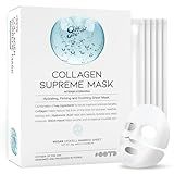 #OOTD Collagen Hydrating Sheet Masks for Face Korean Anti Aging Mask Sheet for Dry Skin & Sensitive Skin, EVE Vegan, Not Tested on Animals, No Parabens, No Sulfates, Hyaluronic Acid, Witch Hazel 10EA