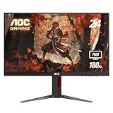 AOC 24G4 24" Gaming Monitor, Full HD 1920x1080 IPS Panel, 180Hz 1ms, 1x HDMI 2.0, 1x Display Port, Adaptive-Sync, Audio Earphone Out, Console Gaming Ready, 3-Year Zero-Bright-Dot