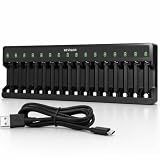 BEVIGOR 16 Bay Battery Charger AA AAA for NiMH Rechargeable Batteries