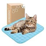 MICROCOSMOS Summer Cooling Mat & Sleeping Pad- Water Absorption Top, Materials Safe, Easy Carry, EZ Clean. Keep Cooling for Pets, Kids and Adults.(Blue, 19" x 15")
