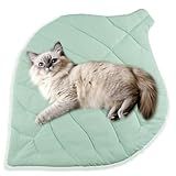 DILAGG Cat Cooling Mat Pet Leaf Shaped Pad 26.5"x19.5" Breathable Durable Easy to Clean Pet Cool Mats for Cat and Small Dog use in Floor,Bed,Sofa,Chair,Kennel (Light Green)