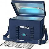 ZETAWALE UV Sanitizer Box with Ozone Portable Cleaner and Sanitizing Machine with Timer UVC Sanitization Bag with Ozone Professional for Reusable Masks,Hard Toys,Bottle,Bluetooth Earphones（36L）