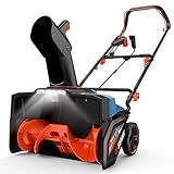 SENIX Corded Snow Blower High-Efficiency 880lbs/min, 15Amp 21 inch Electric Snow Thrower, 33FT Max Distance, 180° Rotating Chute & LED Lights ETL Certified for Driveway Sidewalk Winter Use