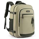 LOVEVOOK 40L Travel Backpack for Women & Men, Airline Approved Carry On Luggage, TSA Personal Item Bag fits 15.6 Inch Laptop, Waterproof Weekender Overnight Suitcase for Work, Green