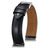 Getalia Italian leather Watch Band Tuscany Natural Vegetable-Tanned Full Grain Genuine Leather, Skin-Safe, Quick Release Replacement Watch Straps for Men and Women Thick and Soft (Black Width-20mm)