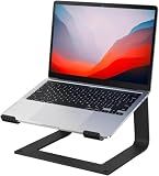 GleYo Laptop Stand for Desk Portable Computer Riser Metal Notebook Holder Printer Stand Office Desk Accessories Compatible with MacBook Air, Pro, Dell, HP, Lenovo and All 10-16" Laptops, Black