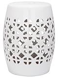 Safavieh Circle Lattice Ceramic Decorative Garden Stool, White