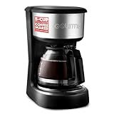 Gourmia 5-Cup One-Touch Drip Coffee Maker, Compact Countertop Coffee Machine with Auto Keep-Warm, Pause & Serve, Removable Filter Basket, Water-Level Indicator, Glass Carafe GCM3510