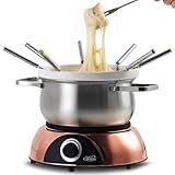 Artestia 3-in-1 Electric Fondue Pot 2.6QT – Chocolate, Cheese & Meat Hot Pot, 1500W High-Power with Removable Stainless Steel & Ceramic Bowls, Perfect for Parties, Family Dinners & Gifts