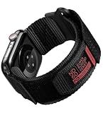 Nereides Rugged Nylon Band Compatible with Apple Watch Ultra 3/2/1 (49mm), Series 11/10/9/8/7/6/5/4 & SE3/SE2/SE (46mm 45mm 44mm), Tactical Sports Strap for Men (L, Black)