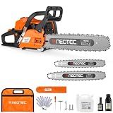 NEW 68CC Gas Powered Chainsaw 22 24 Inch Bars Chainsaws 2-Cycle Cordless Handheld Petrol Gasoline Chain Saw for Tree Felling Forestry Logging Backyard Storm Wood Cutting