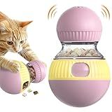TLKNG Cat Treat Dispensing Toy Interactive Kitten Puzzle Feeder Food Dispenser Ball Kitty Enrichment Pink Thanksgiving Toys for Indoor Cats Stimulating Tous