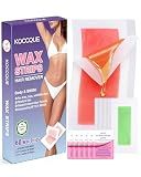 66 PCS Wax Strips for Hair Removal: 40 Body & 20 Facial Hair Removal for Women - Waxing Kit for Women, Face, Body, Arms, Legs, Chest, Back, Bikini, Brazilian Waxing Strips & 6 Calming Oil Wipes