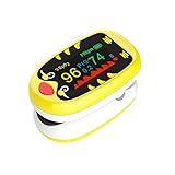 Kids Pulse Oximeter – Pediatric Pulse Oximeter for Children and Infants, Cute Mini Portable Oxygen Monitor Fingertip with OLED Display, Baby Oxygen Monitor for Home and Travel, USB-C Rechargeable Design-yellow