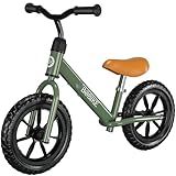 Bobike Toddler Balance Bike Toys for 2 to 5 Year Old Girls Boys Adjustable Seat and Handlebar No-Pedal Training Bike Best Gifts for Kids (Green)
