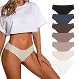 SHARICCA Women Seamless Cheeky Bikini No Show Panties Ladies Invisible Breathable Hipster Soft Stretch Underwear 7 Pack (7P11,M)