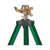 Orbit 56667Z Tripod Lawn Zinc Impact Sprinkler - 360 Degree Rotating Sprinkler