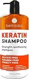 Keratin Enriched Shampoo - Sulfate and Paraben Free - Anti Frizz Treatment for Women and Men – Professional Salon Grade Repair Formula with Silk Protein for Dry, Frizzy Damaged and Color Treated Hair