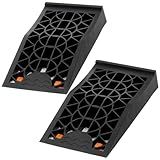 OULEME Low Profile Car Service Ramp - 2 Pack with Anti-Slip Pads for Lift Maintenance and Oil Changes, Low-Chassis Car Tire Ramps for Jack Support