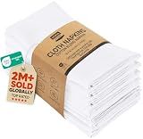 Utopia Kitchen Cotton Blend White Cloth Napkins [12 Pack, 18x18 Inch]