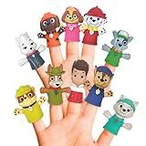 Ginsey Nickelodeon PAW Patrol 10 Piece Finger Puppet - Party Favors, Educational, Bath, Floating Pool, Beach Toys, Story Time, Playtime
