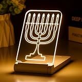 lacte & melle Portable Menorah Night Light - Foldable LED Hanukkah Gift with Timer & Dimming - Jewish Heritage & Messianic Religious Lamp - Pocket-Sized Temple Candelabra for Travel & Holiday Decor